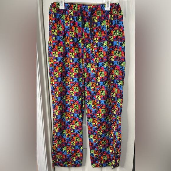 Disney Parks Authentic Mickey Mouse Multi Colored Pajama Lounge Pants Large - Picture 1 of 4